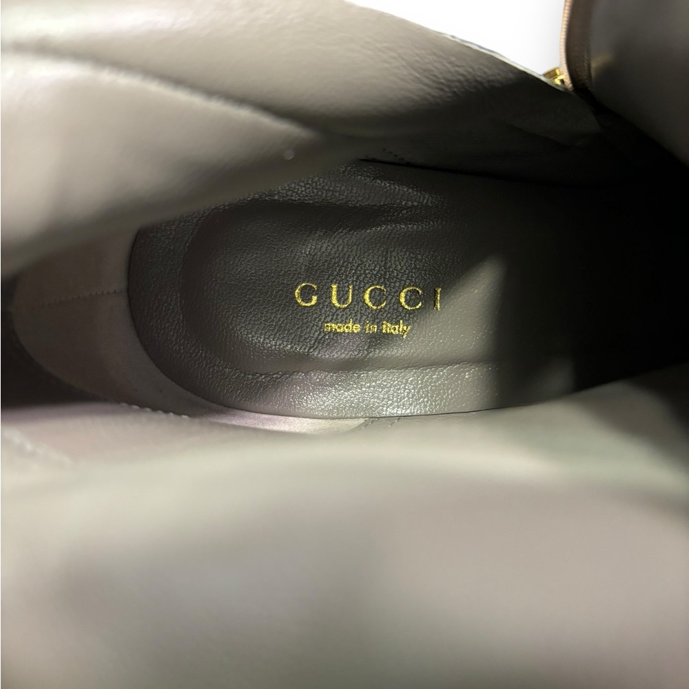 GUCCI Grey Suede Over The Calf Side Zip High Heel Boots - Picture 10 of 12